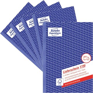 AVERY Zweckform Formularbuch "Lieferschein" SD 4+1 GRATIS DIN A5 2 x 40 Blatt