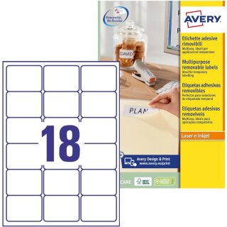 AVERY Zweckform Universal-Etiketten 63,5 x 46,6 mm weiß 540 Etiketten