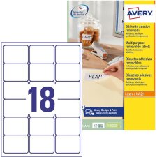 AVERY Zweckform Universal-Etiketten 63,5 x 46,6 mm...