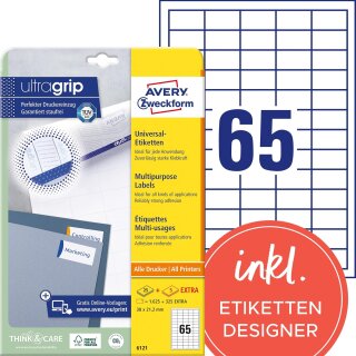 AVERY Zweckform Universal-Etiketten 38 x 21,2 mm weiß 1.950 Etiketten