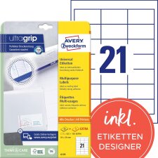 AVERY Zweckform Universal-Etiketten 64 x 36 mm weiß...