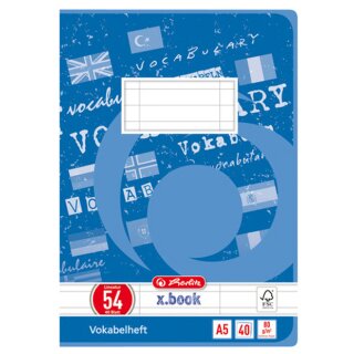 herlitz Vokabelheft x.book DIN A5 3-spaltig 40 Blatt