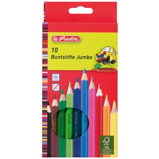 herlitz Buntstifte Jumbo sechseckig 10er Karton-Etui