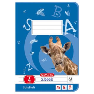 herlitz Schulheft x.book DIN A5 Lineatur 4 / liniert 16 Blatt