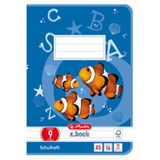 herlitz Schulheft x.book DIN A5 Lineatur 9 / liniert 16 Blatt