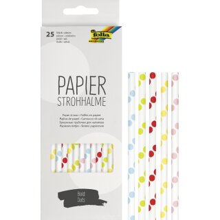 folia Papier-Trinkhalm "BOLD DOTS" Länge: 200 mm 25 Stück