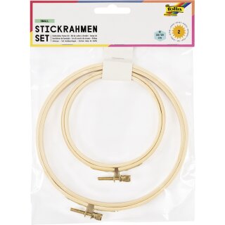 folia Holz-Stickrahmen-Set SMALL 100 und 150 mm 2 Stück