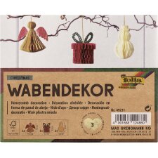 folia Wabendekor CHRISTMAS 3er Set Geschenk & Co