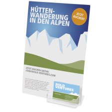 deflecto Tischaufsteller mit Visitenkartenfach DIN A4 hoch