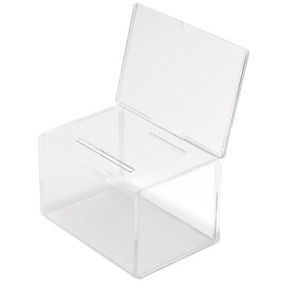 deflecto Aktionsbox aus Acryl glasklar (B)215 x (T)213 x (H)388 mm