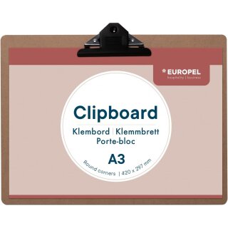 EUROPEL Speisekarten-Klemmbrett DIN A3 quer natur