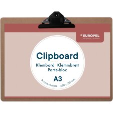 EUROPEL Speisekarten-Klemmbrett DIN A3 quer natur
