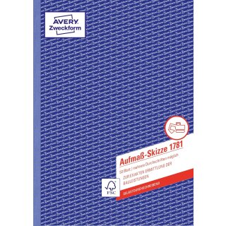 AVERY Zweckform Formularbuch "Aufmaß-Skizze" A4 50 Blatt