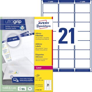 AVERY Zweckform QuickPEEL Adress-Etiketten 63,5 x 38,1 mm 5.250 Etiketten