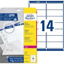 AVERY Zweckform QuickPEEL Adress-Etiketten 99,1 x 38,1 mm...