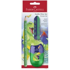 FABER-CASTELL Schreibset Dino Jumbo grün 3-teilig