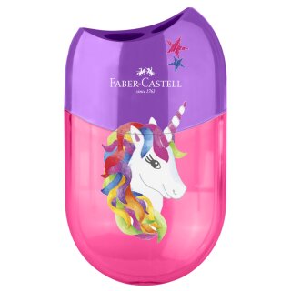 FABER-CASTELL Doppelspitzdose "Einhorn" pink/violett