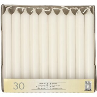 STARPAK Tafelkerzen 21 mm weiß 30er Pack