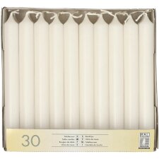 STARPAK Tafelkerzen 21 mm weiß 30er Pack