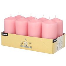 STARPAK Stumpenkerze Durchmesser: 50 mm altrosa 8 Stück