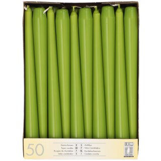 STARPAK Leuchterkerzen 22 mm olivgrün 50er Pack