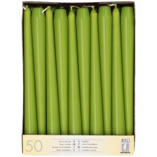 STARPAK Leuchterkerzen 22 mm olivgrün 50er Pack