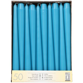 STARPAK Leuchterkerzen 22 mm türkis 50er Pack