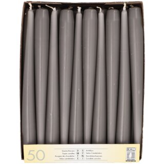 STARPAK Leuchterkerzen 22 mm grau 50er Pack
