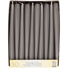 STARPAK Leuchterkerzen 22 mm grau 50er Pack