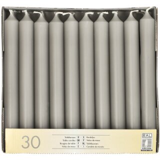 STARPAK Tafelkerzen 21 mm grau 30er Pack