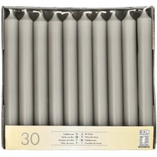 STARPAK Tafelkerzen 21 mm grau 30er Pack