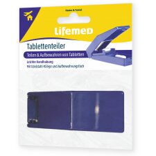 Lifemed Tabletten-Teiler mit Aufbewahrungsfach blau