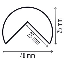 DURABLE Eckschutzprofil C25R magnetisch schwarz/gelb rund...