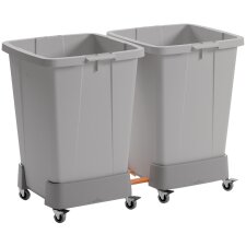 DURABLE Fahrwagen DURABIN 90 L aus rPP 4 Lenkrollen grau