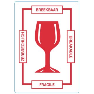 rillprint Hinweisetiketten "BREAKABLE" 500 Etiketten 70 x 100 mm