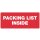 rillprint Hinweisetiketten "PACKING LIST INSIDE" 300 Etiketten auf Rolle