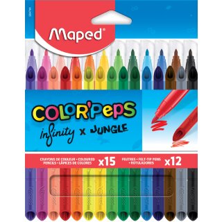 Maped Kombipackung Buntstifte INFINITY/Fasermaler COLORPEPS 27-teilig