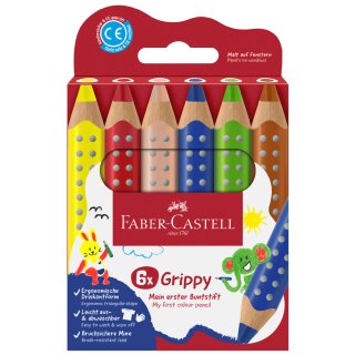 FABER-CASTELL Dreikant-Buntstift Grippy 6er Kartonetui