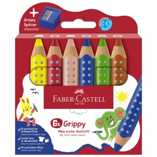 FABER-CASTELL Dreikant-Buntstift Grippy 6er Kartonetui