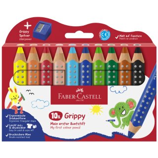 FABER-CASTELL Dreikant-Buntstift Grippy 10er Kartonetui