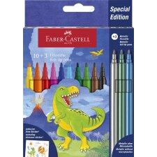 FABER-CASTELL Fasermaler Dino 10+3 Kartonetui