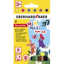 EBERHARD FABER Buntstift 3in1 Jumbo MINI MAXI 6er Etui