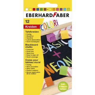 EBERHARD FABER Wandtafelkreide COLORI BASIC + NEON 12 Stück