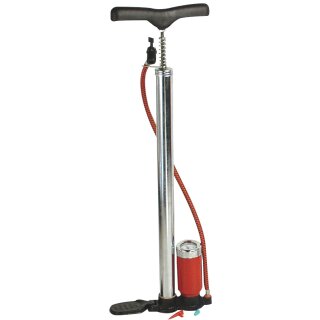 BRÜDER MANNESMANN Standluftpumpe mit Manometer schwarz/rot