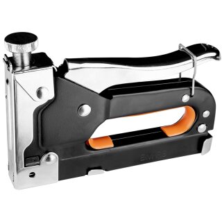 BRÜDER MANNESMANN Handtacker "Superstar" aus Stahl schwarz/orange