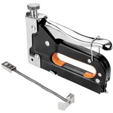 BRÜDER MANNESMANN Handtacker "Superstar" aus Stahl schwarz/orange