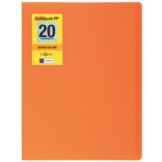 PAGNA Sichtbuch "School" DIN A4 mit 20 Hüllen orange