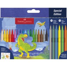 FABER-CASTELL Fasermaler Dino 18+6 Kartonetui