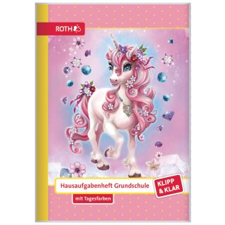 ROTH Hausaufgabenheft Klipp & Klar "Einhorn Beauty" DIN A5