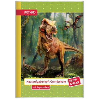 ROTH Hausaufgabenheft Klipp & Klar "T-Rex Welt" DIN A5